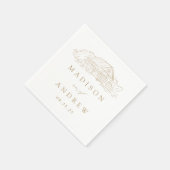 Elegant Gold Rustic Barn - persoonlijk huwelijk Servet (Hoek)