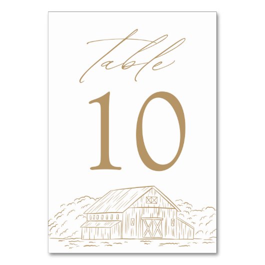 Elegant Gold Rustic Barn Wedding Kaart (Voorkant)