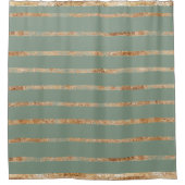 Elegant Gold Sage Green Showgordijn Douchegordijn (Voorkant)