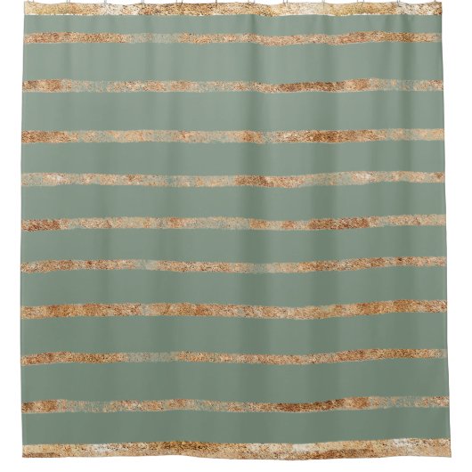 Elegant Gold Sage Green Showgordijn Douchegordijn (Voorkant)