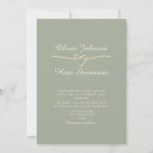 Elegant Gold Sage Green Wedding Invitation Kaart (Voorkant)