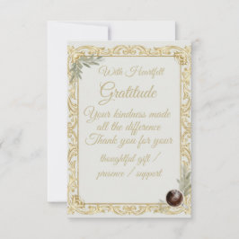 Elegant Gold Sage Holiday Thank You card Bedankkaart
