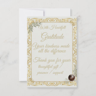 Elegant Gold Sage Holiday Thank You card Bedankkaart