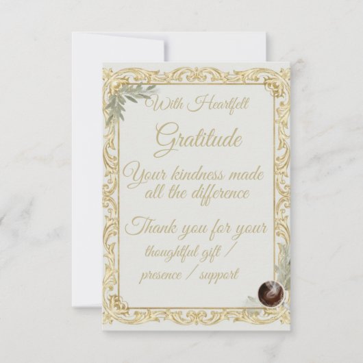 Elegant Gold Sage Holiday Thank You card Bedankkaart (Voorkant)
