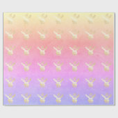 Elegant Gold Santa Claus kerstpatroon Cadeaupapier (Vlak)