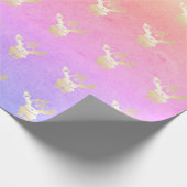 Elegant Gold Santa Claus kerstpatroon Cadeaupapier (Hoek)