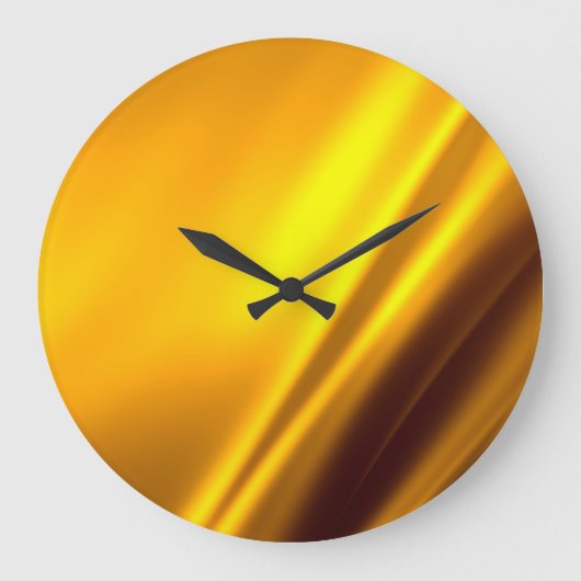 Elegant Gold Satin Faux textuur Grote Klok (Voorkant)
