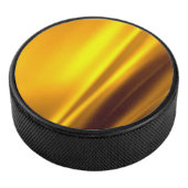Elegant Gold Satin Faux textuur Hockey Puck (3/4)