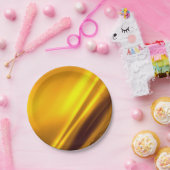 Elegant Gold Satin Faux textuur Papieren Bordje (Feest)