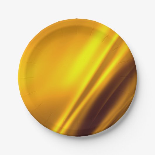 Elegant Gold Satin Faux textuur Papieren Bordje (Voorkant)