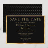 Elegant Gold Save the Date 50th Jubileum Card (Voorkant / Achterkant)