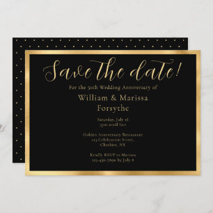 Elegant Gold Save the Date 50th Jubileum Card