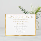 Elegant Gold Save the Date 50th Jubileum Card (Staand voorkant)