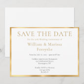 Elegant Gold Save the Date 50th Jubileum Card (Voorkant / Achterkant)