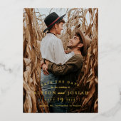 Elegant Gold Save the Date Folie Uitnodiging (Voorkant)