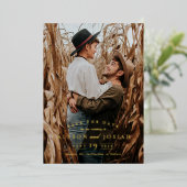 Elegant Gold Save the Date Folie Uitnodiging (Staand Voorkant)