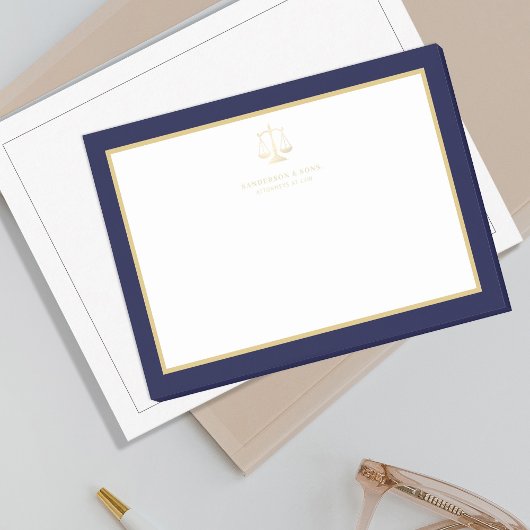 Elegant gold scales of justice logo attorney post-it® notes