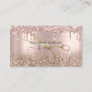 Elegant Gold Scissors Roos Gold Glitter Drivers Visitekaartje