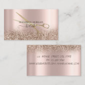 Elegant Gold Scissors Roos Gold Glitter Visitekaartje (Voorkant / Achterkant)