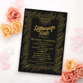 Elegant Gold Scribble Retirement Party Invitation Kaart