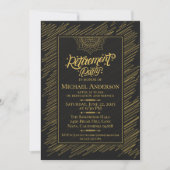 Elegant Gold Scribble Retirement Party Invitation Kaart (Voorkant)