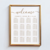 Elegant Gold Script 16 Tafel Trouwstoel Grafiek Poster