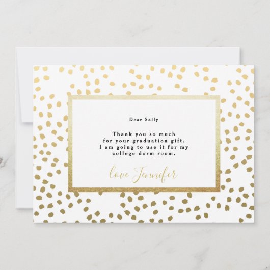 Elegant Gold Script 3 Foto Afstuderen Bedankt Aankondiging (Achterkant)