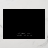 Elegant Gold Script 3 Fotocollage bewaart de datum Folie Uitnodiging (Achterkant)