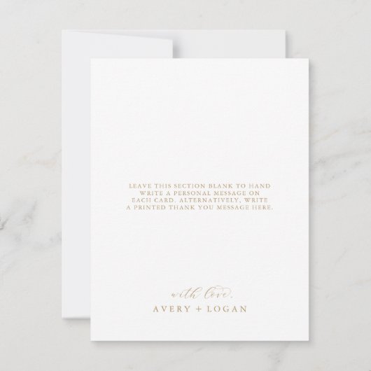 Elegant Gold Script 3 Photo Collage Wedding Bedankkaart (Achterkant)