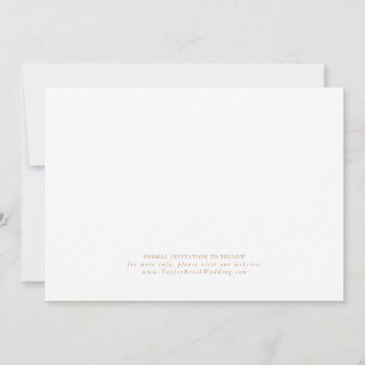 Elegant Gold Script 4 Fotocollage bewaart de datum Save The Date (Achterkant)