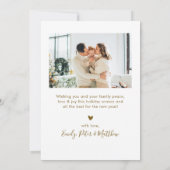 Elegant Gold Script 4 Photo Collage Christmas Feestdagenkaart (Achterkant)