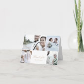 Elegant Gold Script 4 Photo Collage Folded Wedding Bedankkaart (Voorkant)