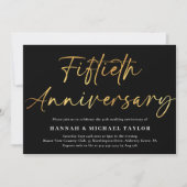 Elegant Gold Script 50th Wedding Jubileum Kaart (Voorkant)