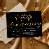 Elegant Gold Script 50th Wedding Jubileum Kaart