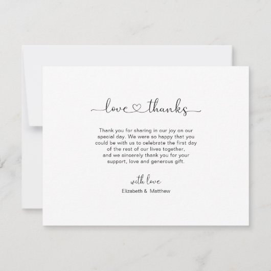 Elegant Gold Script 5 Fotohuwelijk Hartelijk dank Bedankkaart (Achterkant)