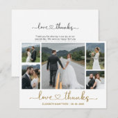 Elegant Gold Script 5 Fotohuwelijk Hartelijk dank Bedankkaart (Voorkant / Achterkant)