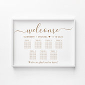 Elegant Gold Script 7 Tafel Trouwstoel Grafiek Poster