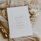 Elegant Gold Script 80th Birthday Party Invitation Kaart