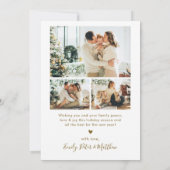 Elegant Gold Script 8 Photo Collage Christmas  Feestdagenkaart (Achterkant)