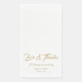 Elegant Gold script, aangepast Liefde & Bedankt br Servet (Voorkant)