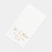 Elegant Gold script, aangepast Liefde & Bedankt br Servet (Hoek)