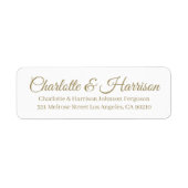 Elegant Gold script aangepaste namen chic Wedding Etiket (Voorkant)