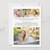 Elegant Gold Script Afstuderen Greenery 5 Foto Aankondiging (Achterkant)