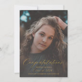 Elegant gold script afstuderen moderne foto aankondiging (Voorkant)