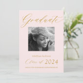 Elegant Gold script afstuderen moderne typografie Aankondiging (Staand voorkant)