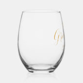 Elegant Gold Script Afstuderen Wijnglas Zonder Voet (Rechts)
