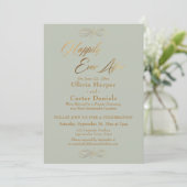 Elegant Gold Script altijd na, Sage Green Kaart (Staand voorkant)