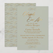 Elegant Gold Script altijd na, Sage Green Kaart (Voorkant / Achterkant)