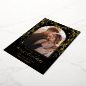 Elegant Gold Script Arch Photo Christmas Folie Feestdagenkaart (Gedraaid)