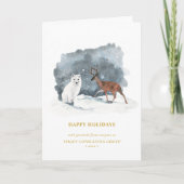 Elegant Gold Script Arctic Winter Business Feestdagen Kaart (Voorkant)